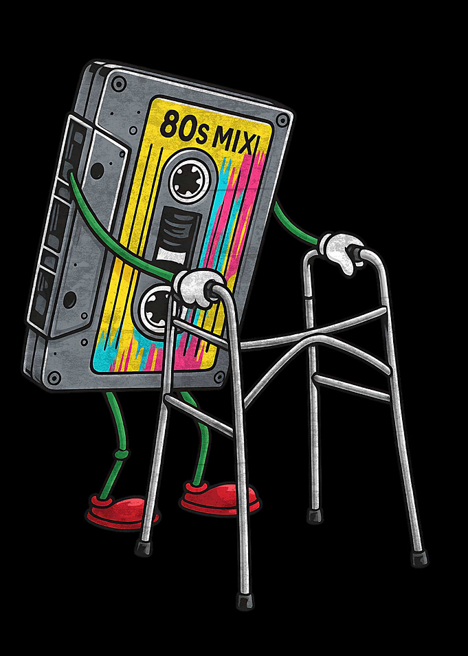 Retro Cassette Tape with Walker