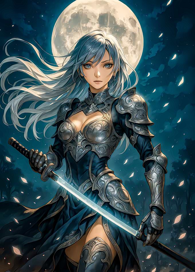 Anime Warrior Woman with Sword