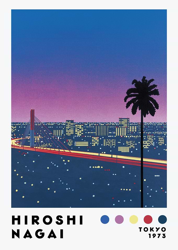 Hiroshi Nagai Tokyo 1973 Cityscape Art