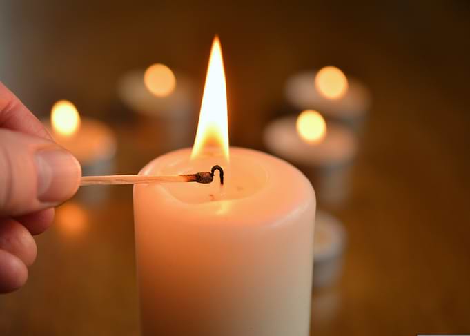 Candle Lighting with Matchstick