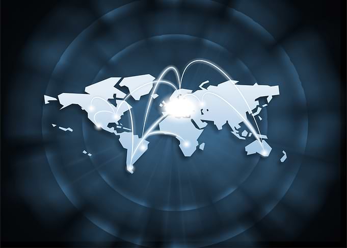 Global Network Connection World Map