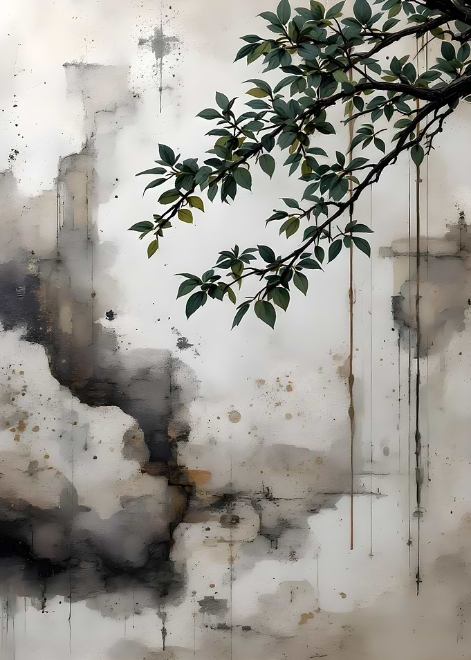 Abstract Tree Branch Painting