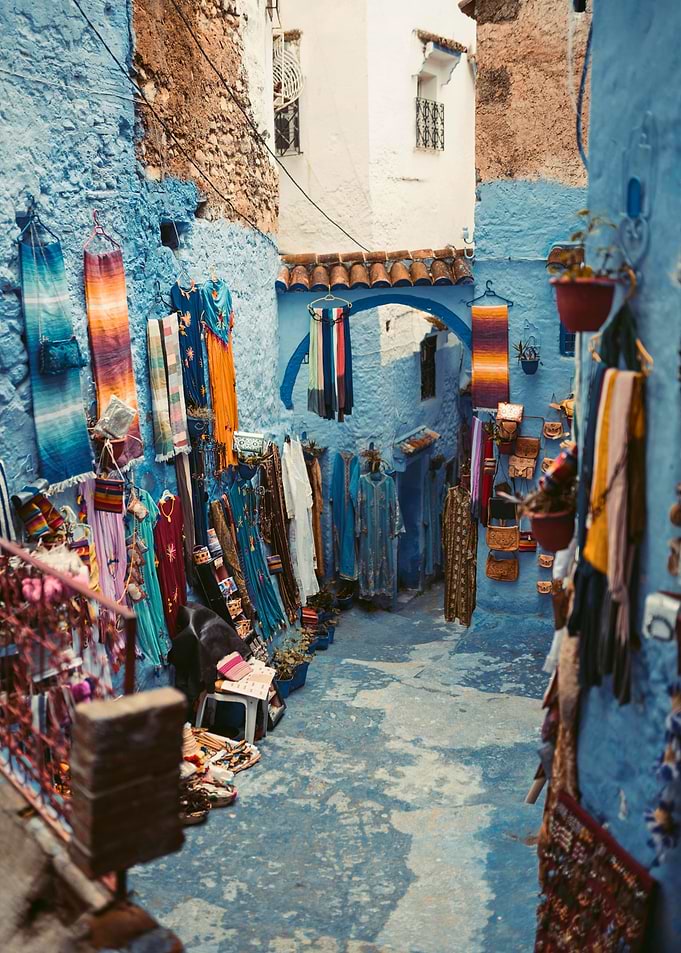 Chefchaouen Blue City Market Street