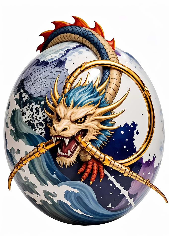 Abstract Fantasy #109 - Dragon and Globe Digital Art