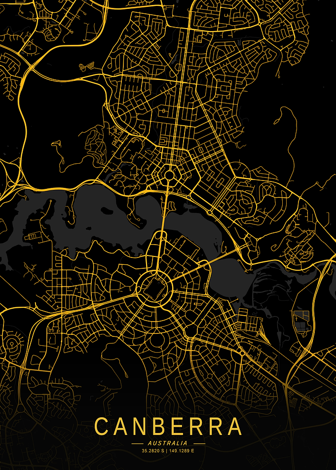 Golden Canberra City Map