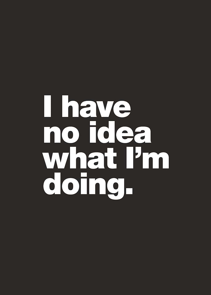 I have no idea what I'm doing.