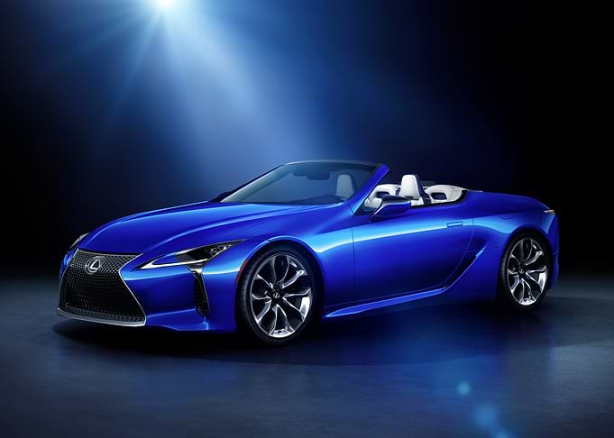Blue Lexus LC 500 Convertible