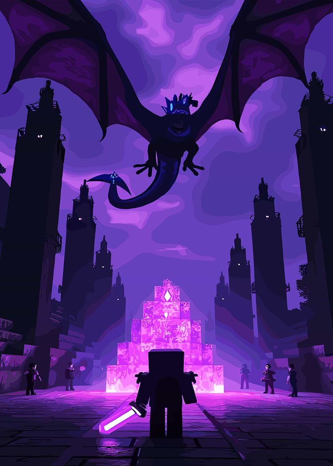 Minecraft Ender Dragon Battle