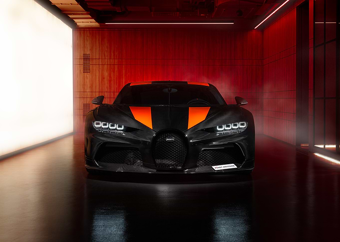 Bugatti Chiron in a garage