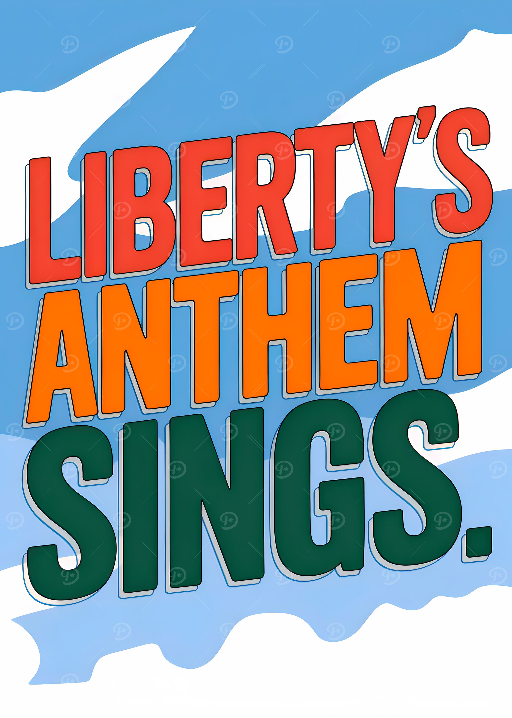 Liberty's Anthem Sings Text Art