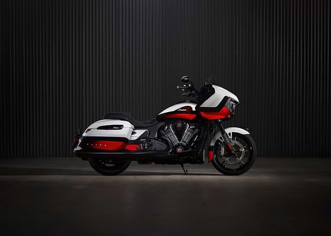 Indian Motorcycle: Red and White Cruiser