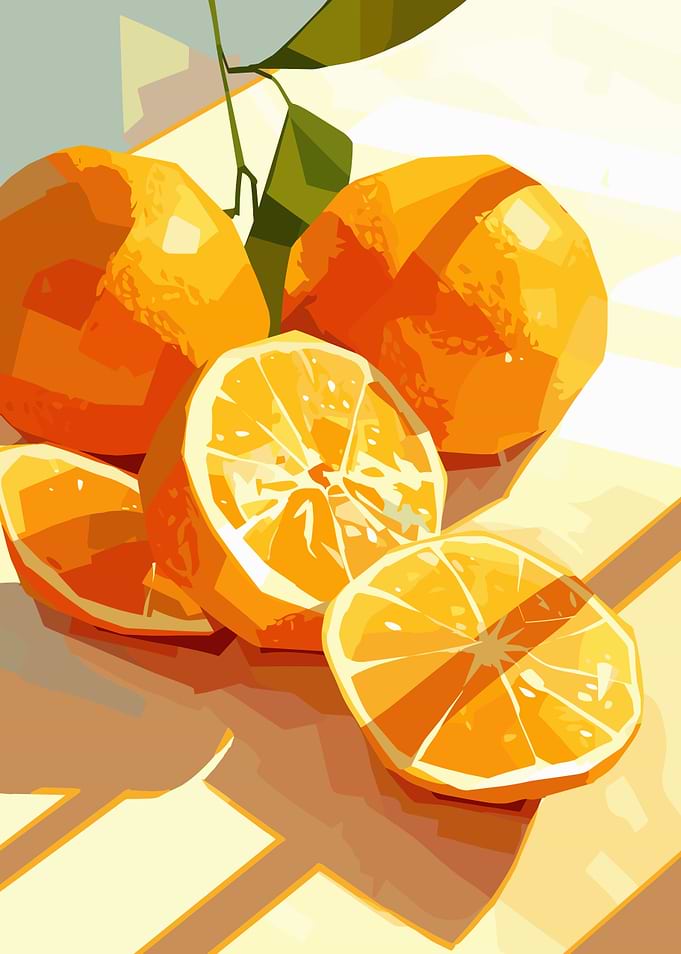 Stylized Orange Still Life