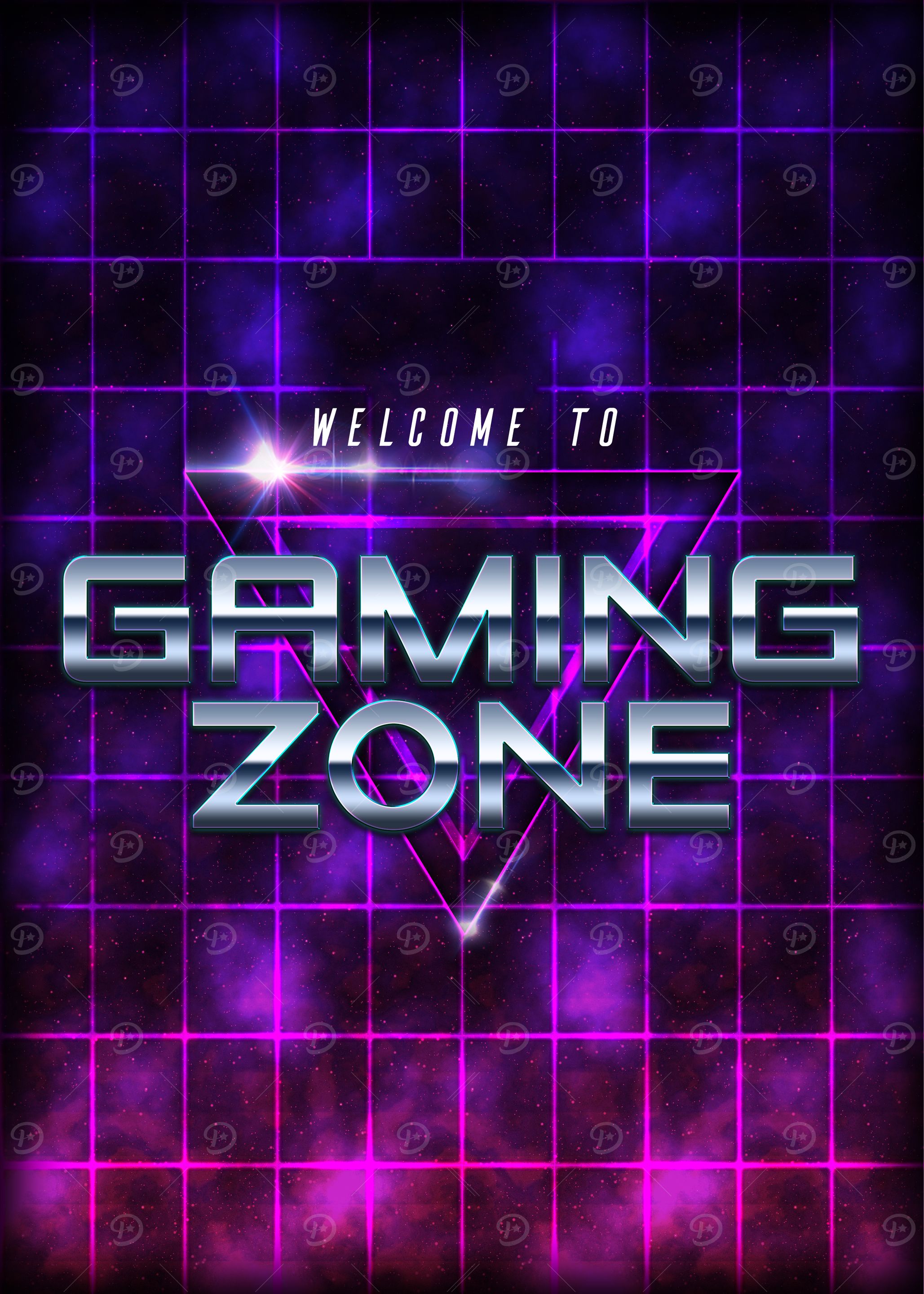 Welcome to Gaming Zone Retro Poster