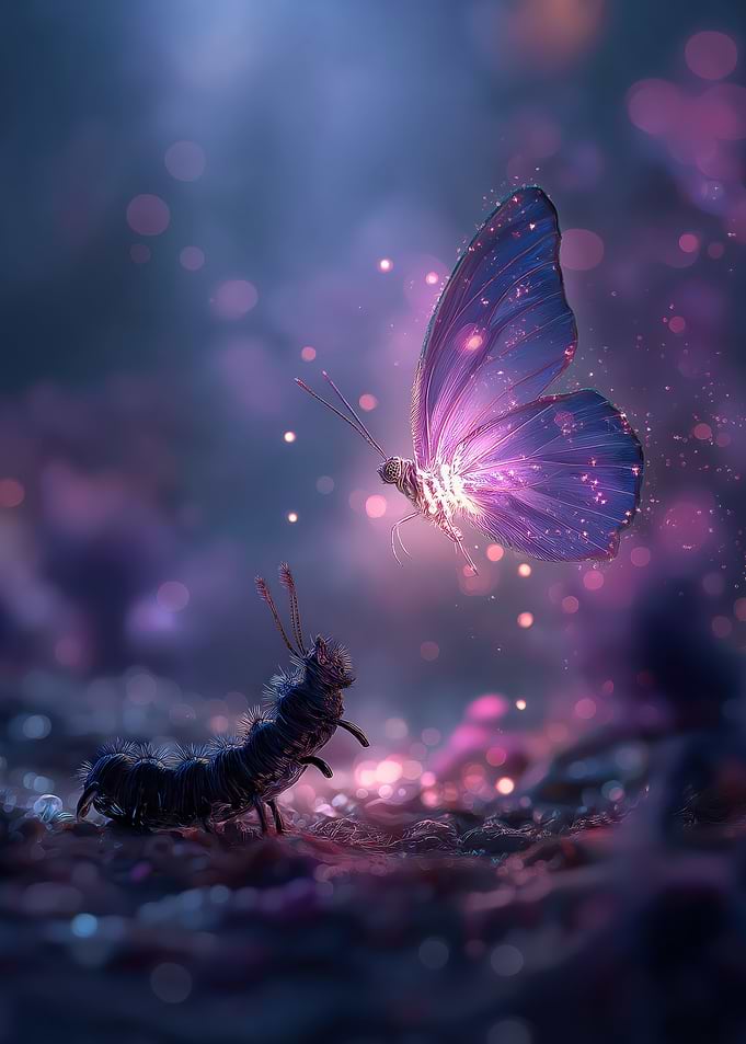 Caterpillar and Butterfly