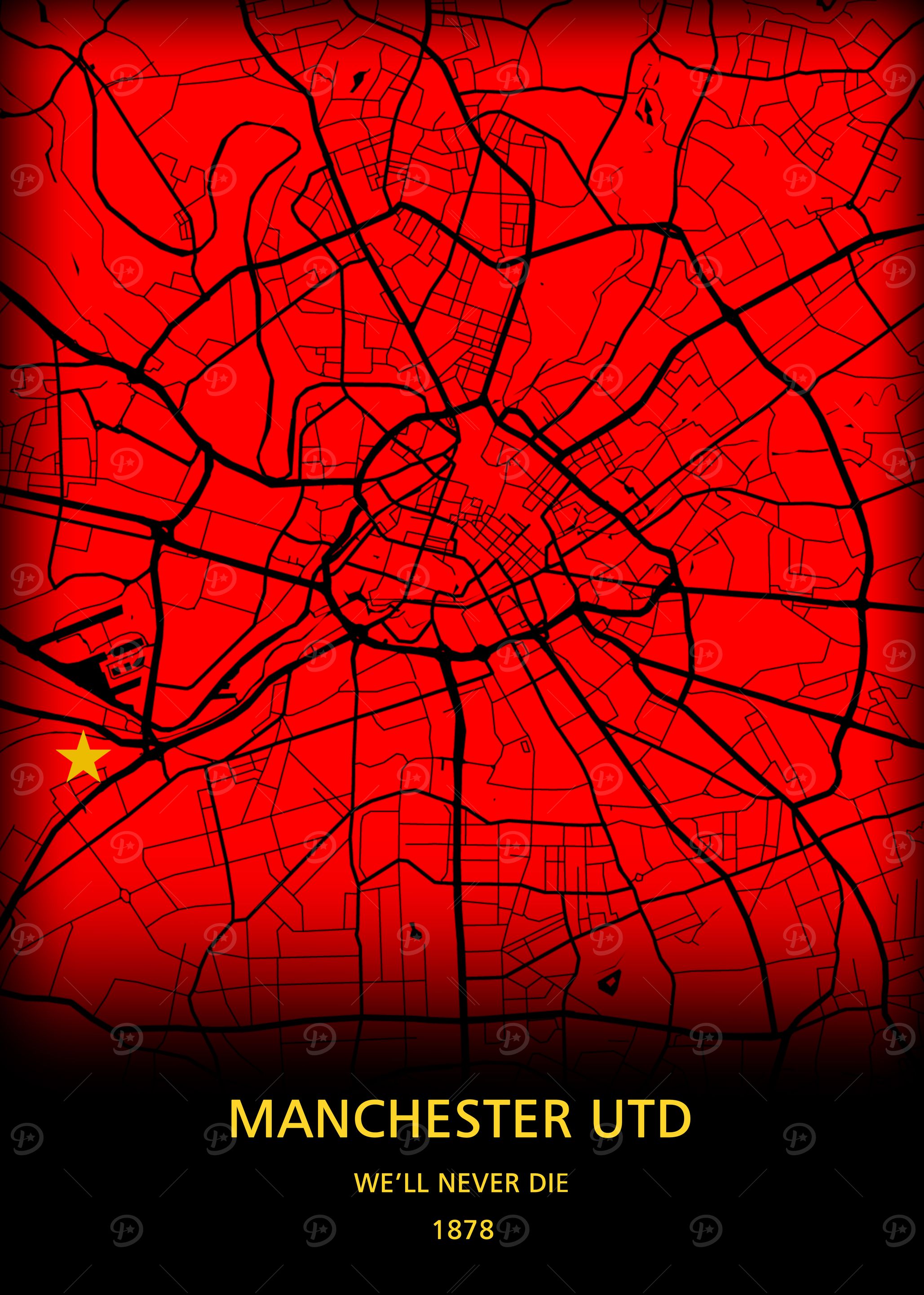 Manchester United Map Art