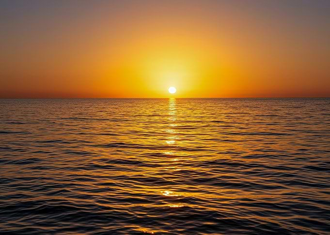 Golden Sunset Over the Ocean