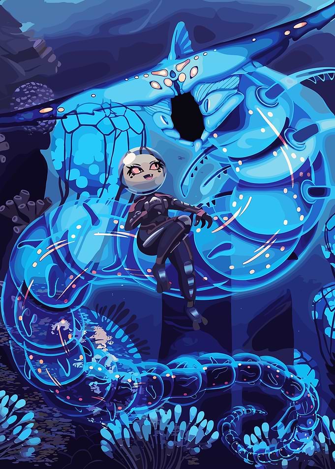 Subnautica: Girl with Ghost Leviathan