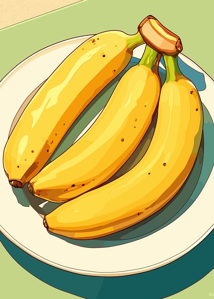 Three Bananas on a Plate