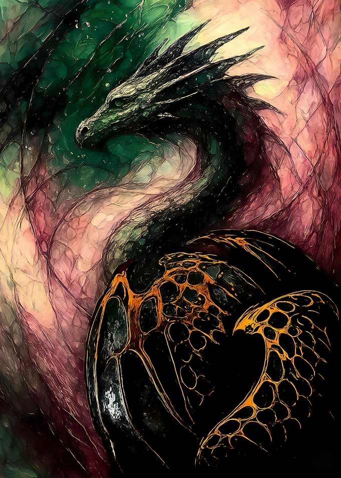 Abstract Fantasy #44 - Abstract Dragon Art