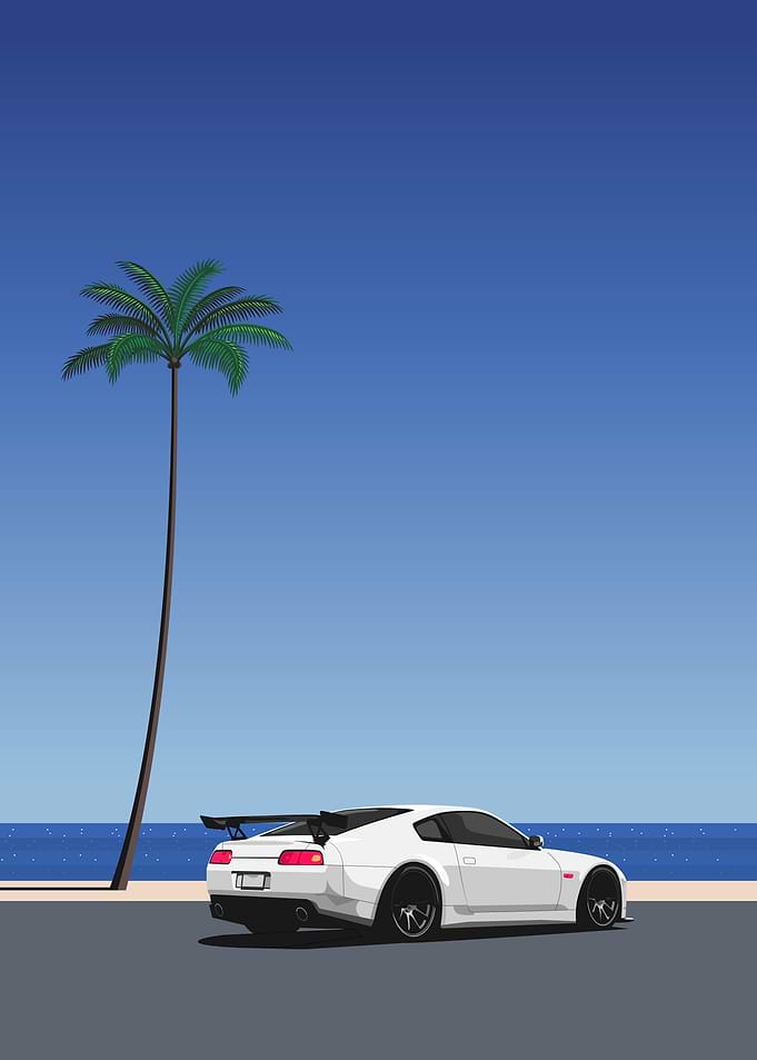 White Car at the Beach