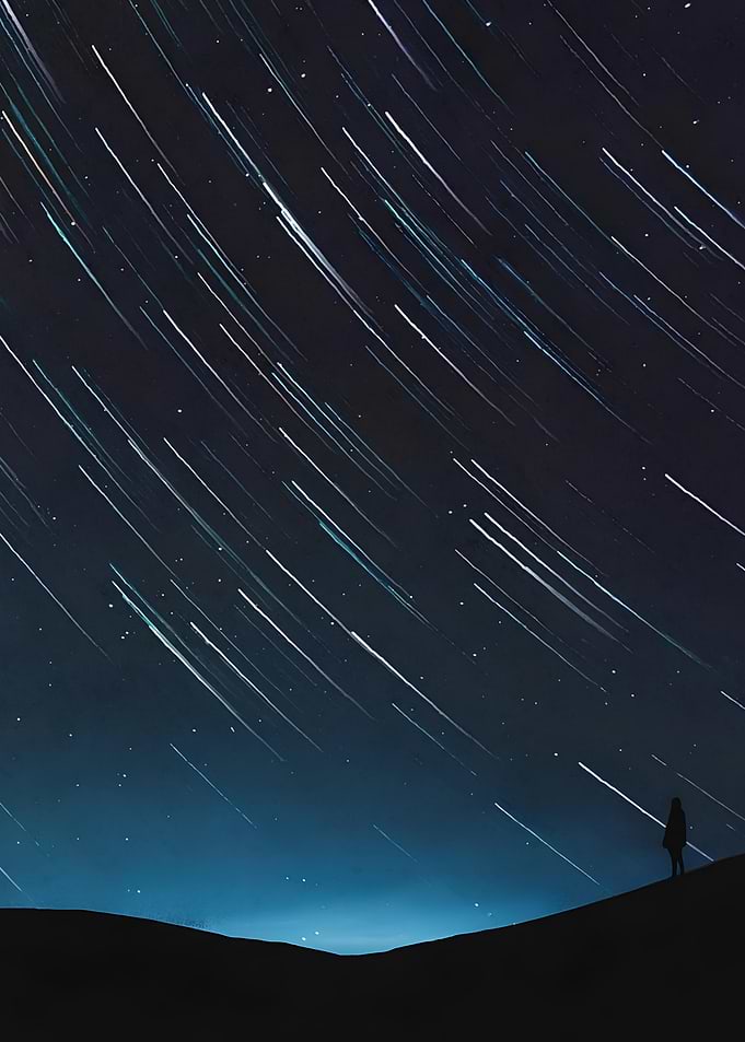 Star Trails Silhouette Night Sky