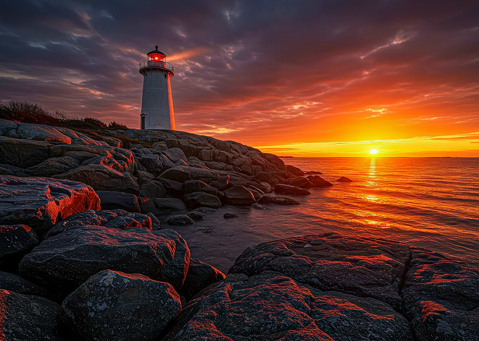 Lighthouse at Sunset