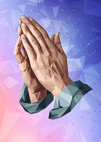Praying Hands Low poly art