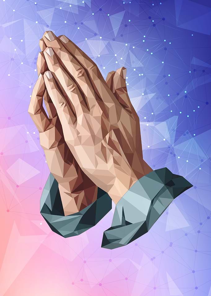 Praying Hands Low poly art