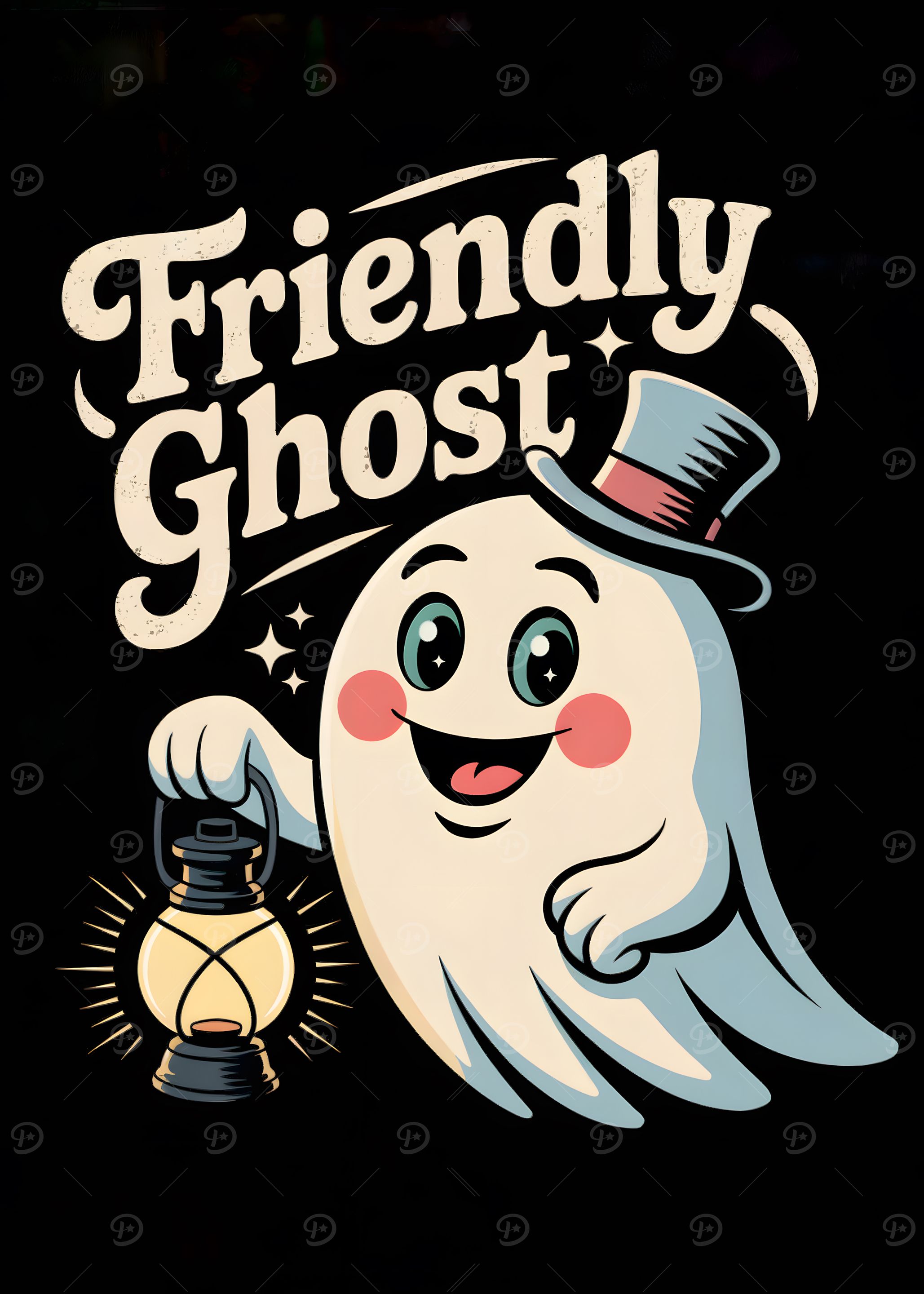 Friendly Ghost Cartoon Illustration