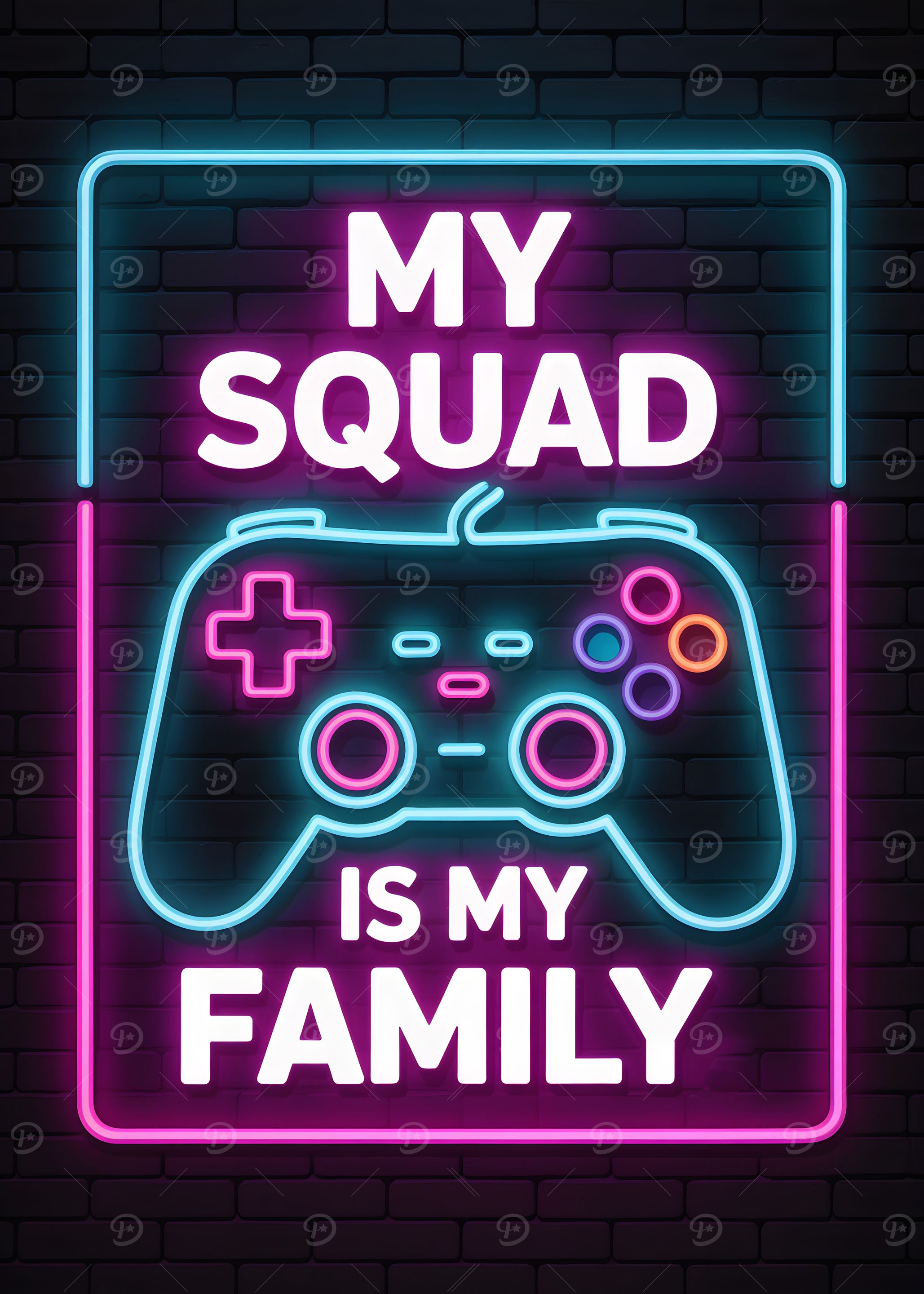 My Squad Is My Family Neon