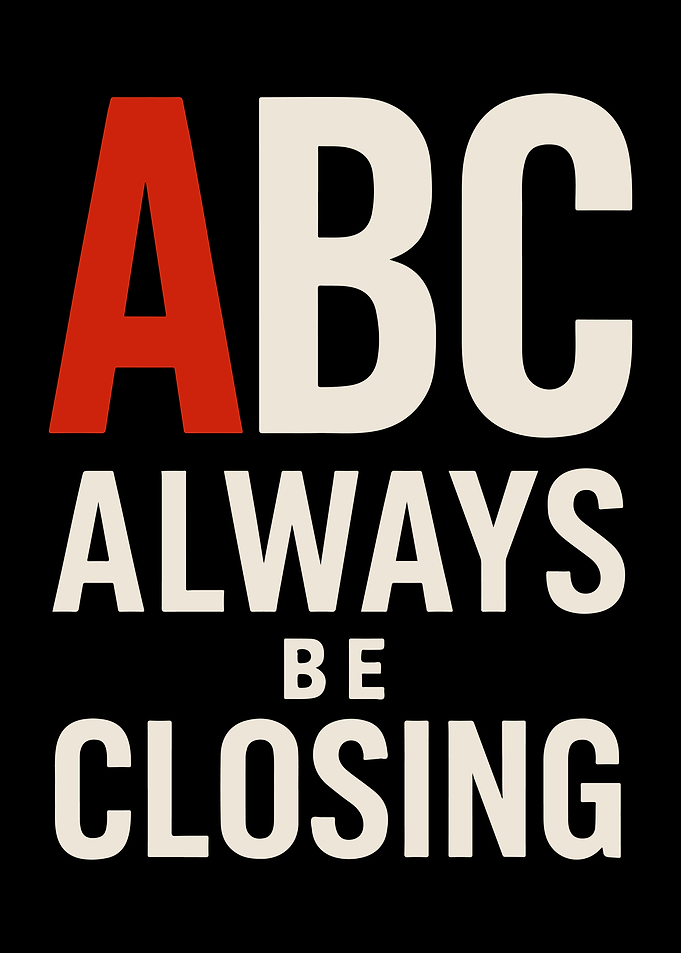 ABC Always Be Closing Text Art