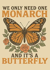 Monarch Butterfly Floral Illustration