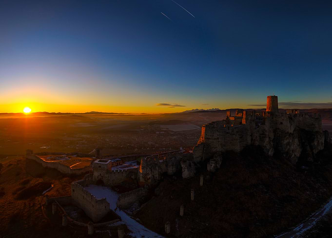 Spis Castle at Sunset