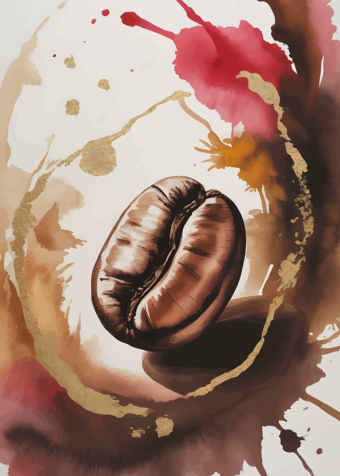 Coffee Bean Watercolor Art