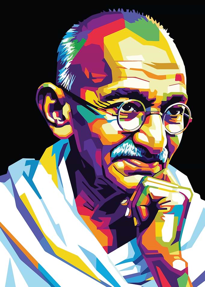 Colorful Portrait of Mahatma Gandhi