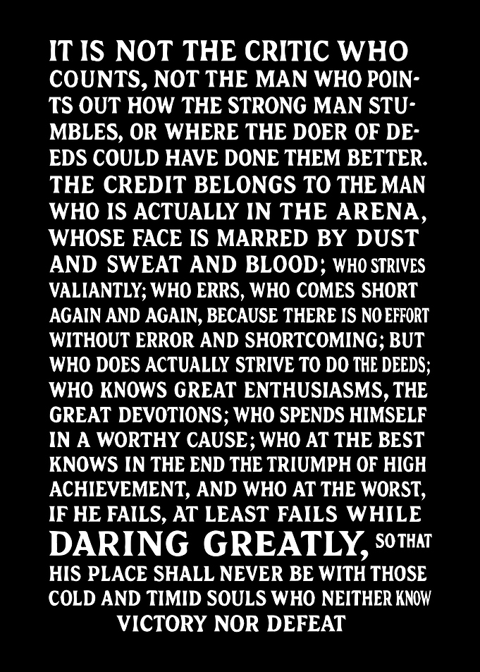 Daring Greatly Quote on Black