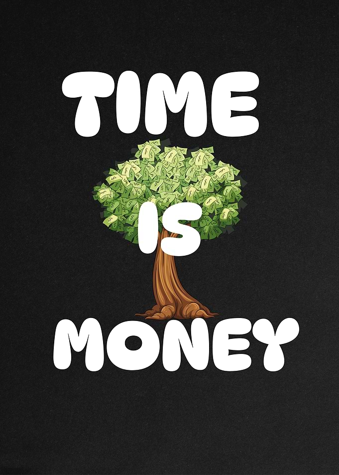 Time is Money Tree Illustration