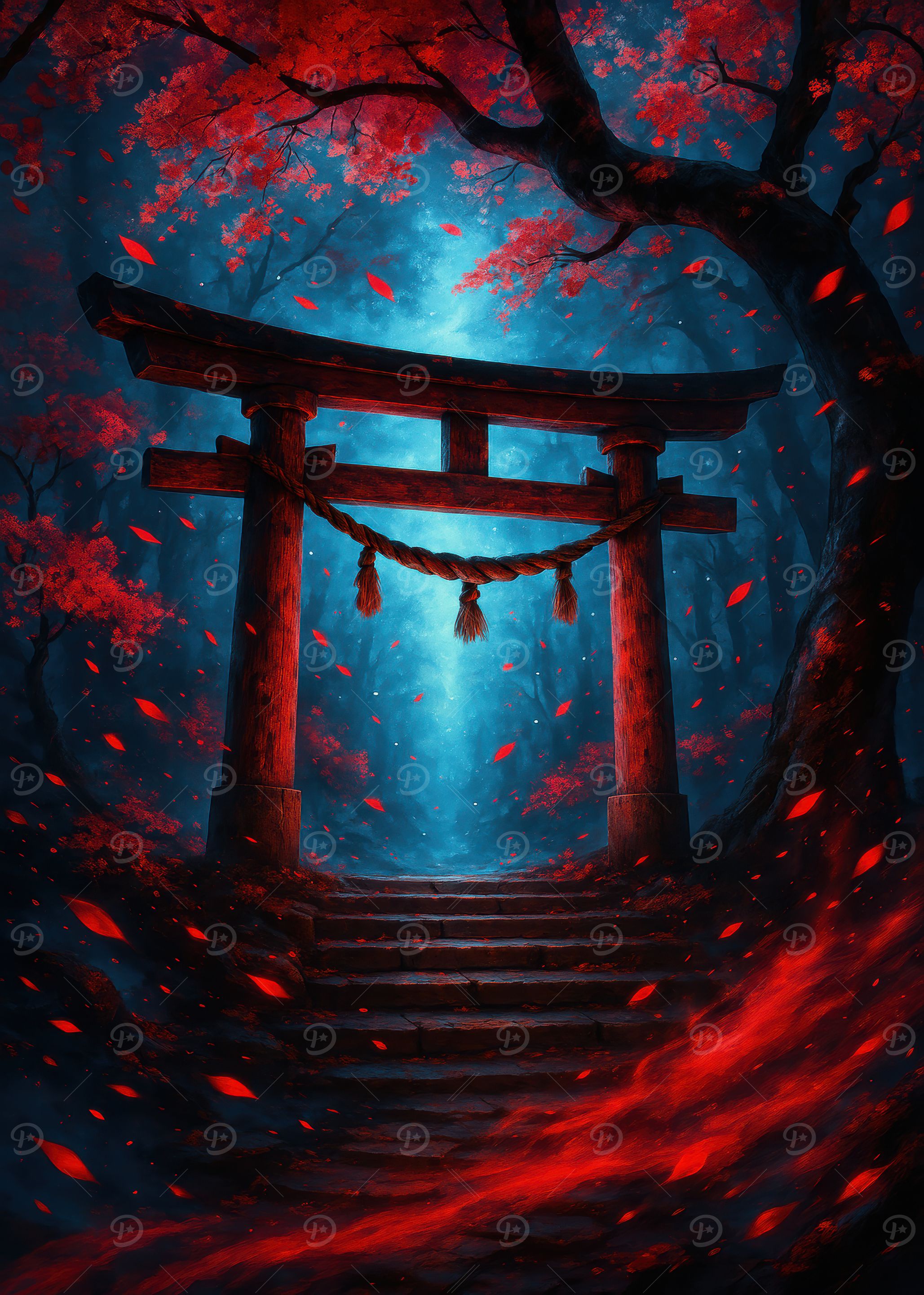 Torii Gate in Red Forest