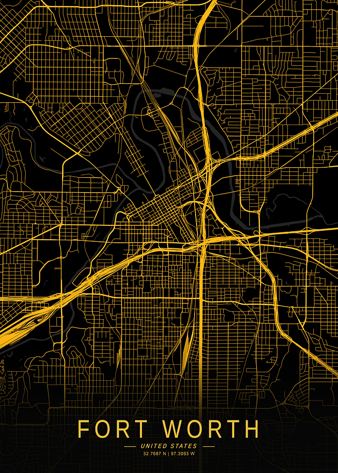 Golden Fort Worth city map