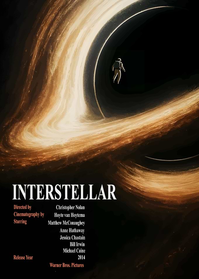 Interstellar Astronaut Facing Black Hole