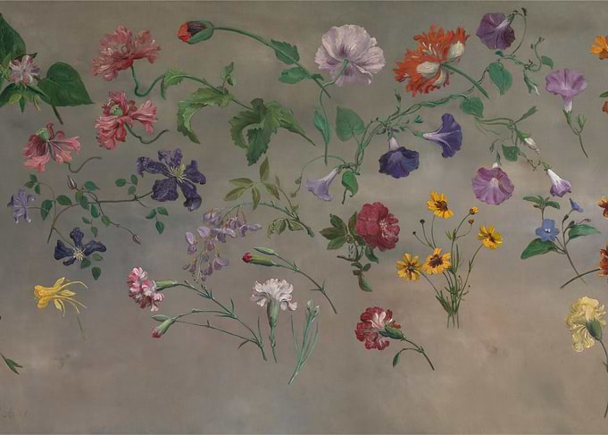 Floral Painting with Various Flower Types