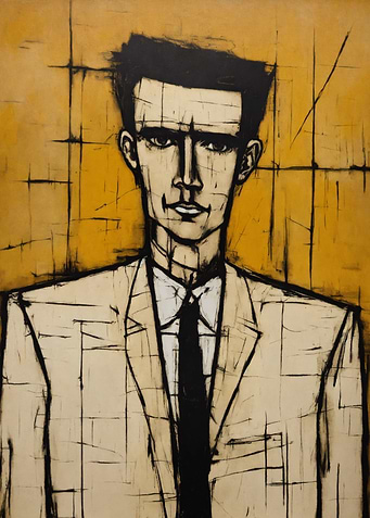 Stylized Portrait of a Man in Suit