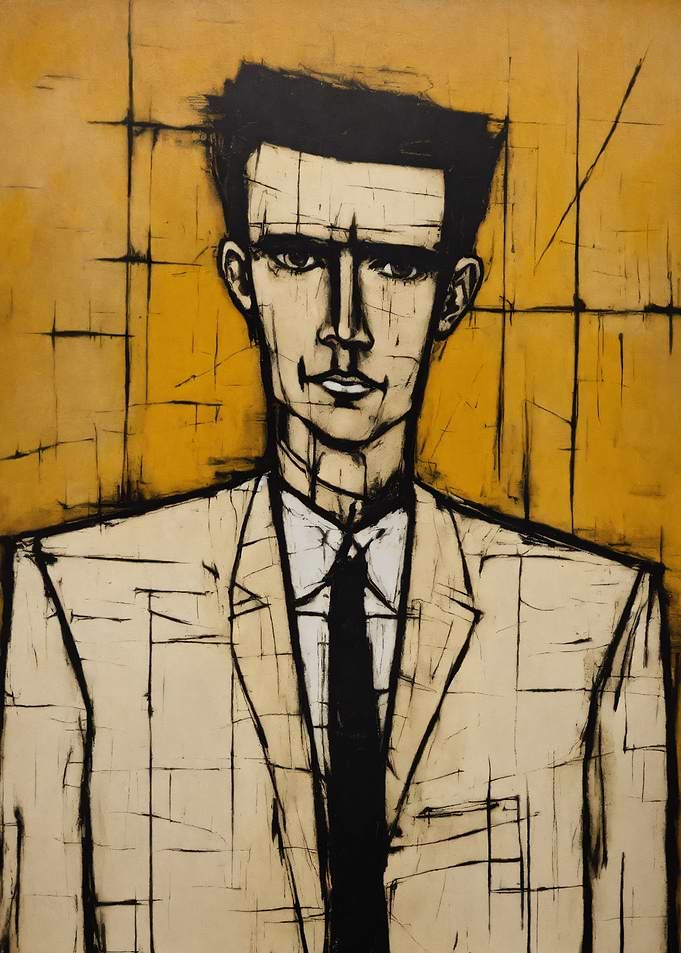 Stylized Portrait of a Man in Suit