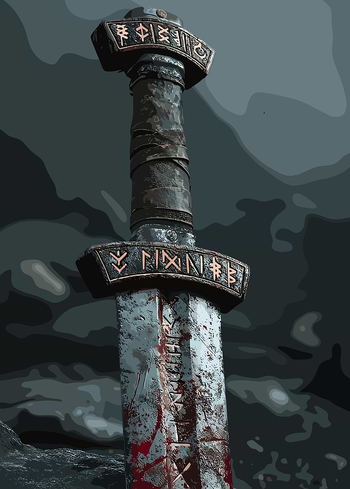 Runed Viking Sword