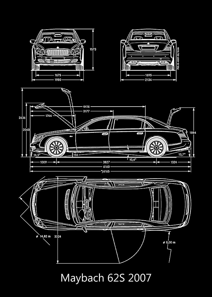 Maybach 62S 2007 Blueprint