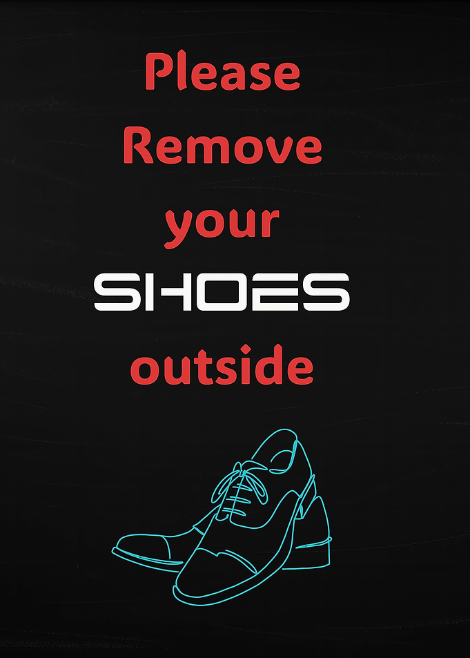 Remove Shoes Sign