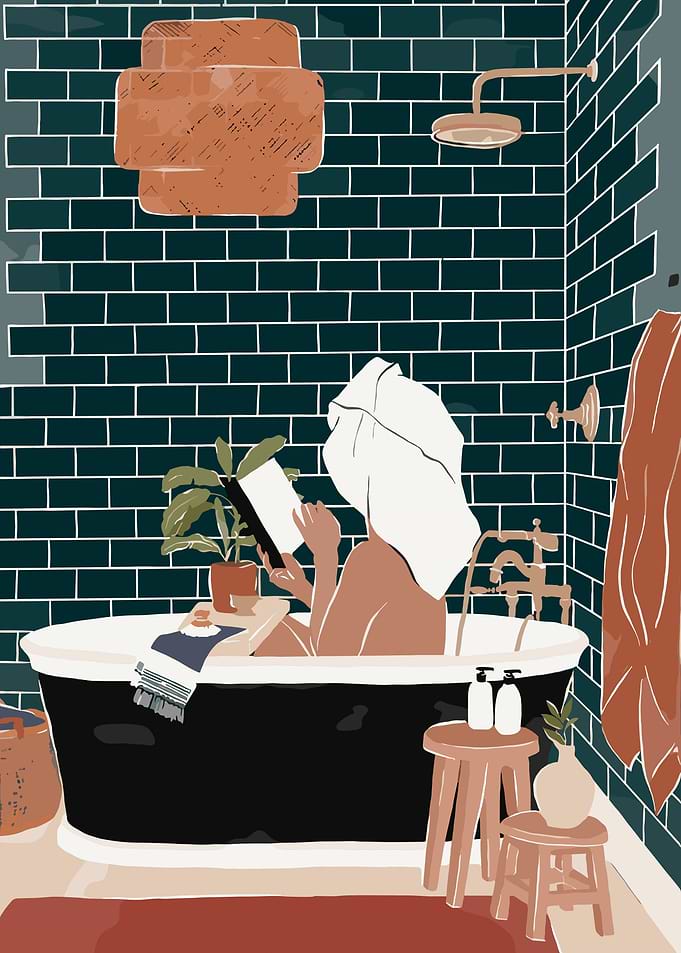 Relaxing Bath Time with a Book