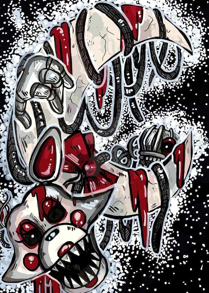 Creepy Animatronic Character Illustration