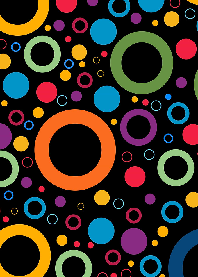 Colorful Circles on Black Background