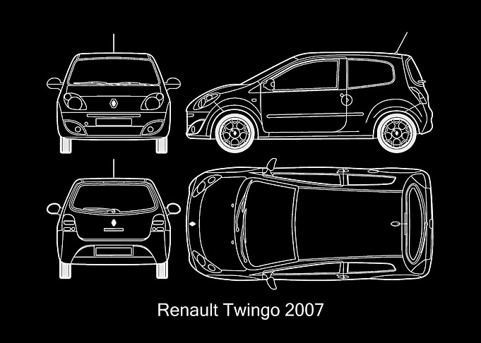 Renault Twingo 2007 Blueprint
